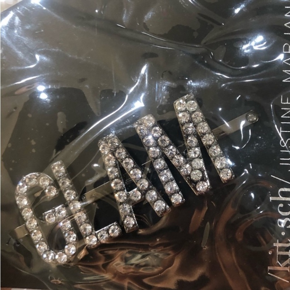 GLAM Rinestone Bobby Pin NWT!! By KITCH individual gold tone clip for hair. New!